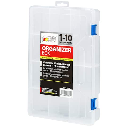Quantum Storage Systems® Clear 1-10 Compartment Storage Boxes | 11.75" x 7.75" x 2.2" | Michaels®